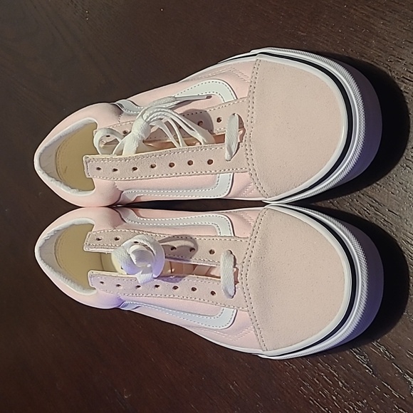 Old Skool Vans NEW never worn blush light pink and white size 9 W or 7.5 M sweet - Picture 2 of 10